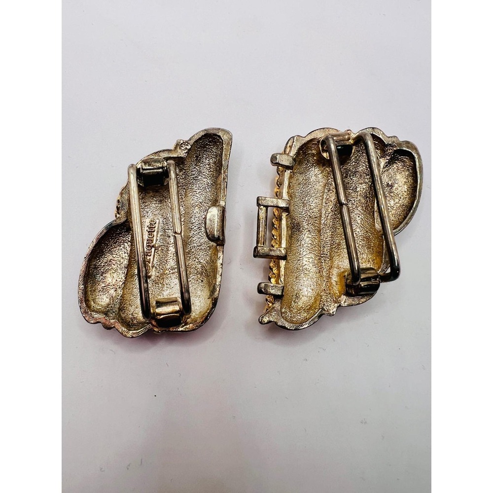 Vintage 1980s Paquette Gold Silver Tone Belt Buckle - Picture 5 of 6